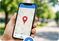 Customer sharing their location on a phone