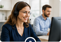 Support team reviewing a service request